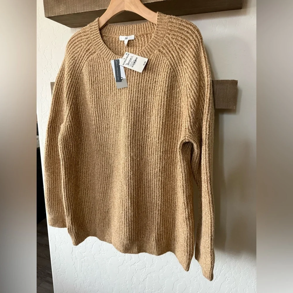 BP|Nordstrom Women’s neutral Tan knit Crewneck Sweater,NWT•••Large,winter staple - Picture 3 of 11